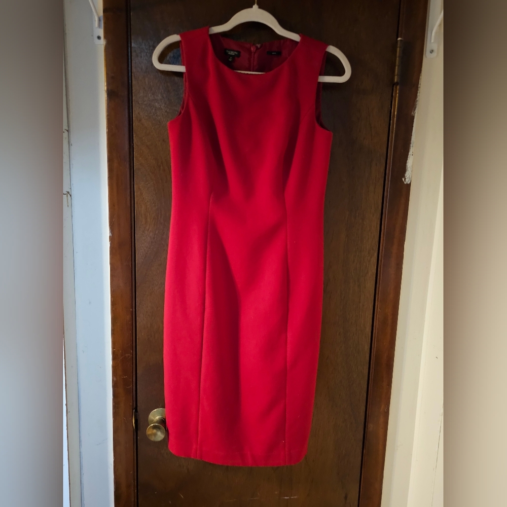Talbot Bright red midi dress, business bodycon. Size 4